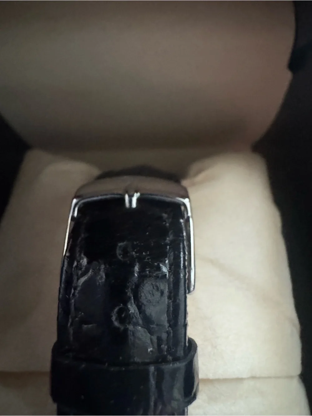 MICHELE Urban Diamond Ladies Watch with Black Leather Strap